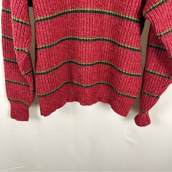 Vintage Men’s Lake Harmony Rowing Club Wool Blend Sweater | Cranberry Stripe | L - Picture 5 of 11